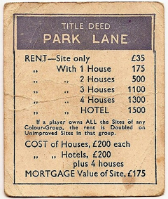 Typisch Australische weergave van het Park Lane kaartje - 1936.