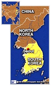 Map of Korea.
