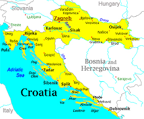 Map of Croatia.