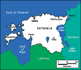 Map of Estonia.
