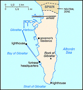 Map of Gibraltar.