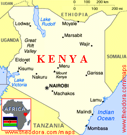 Map of Kenya..