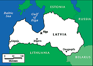 Map of Latvia.