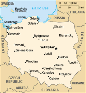 Map of Poland.