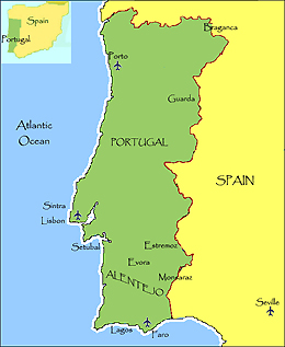 Map of Portugal.