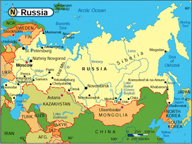 Map of Russia.