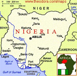 Map of Nigeria.