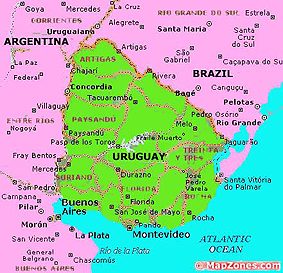 Map of Uruguay.