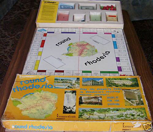 Round Rhodesia box and game board.