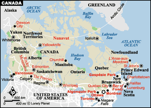 Canada map.