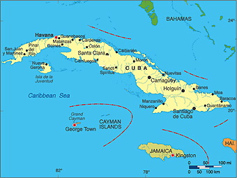 Map of Cuba.