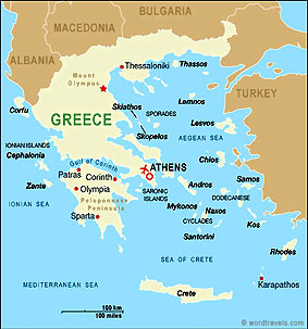 Map of Greece.
