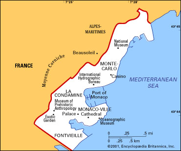 Map of Monaco.