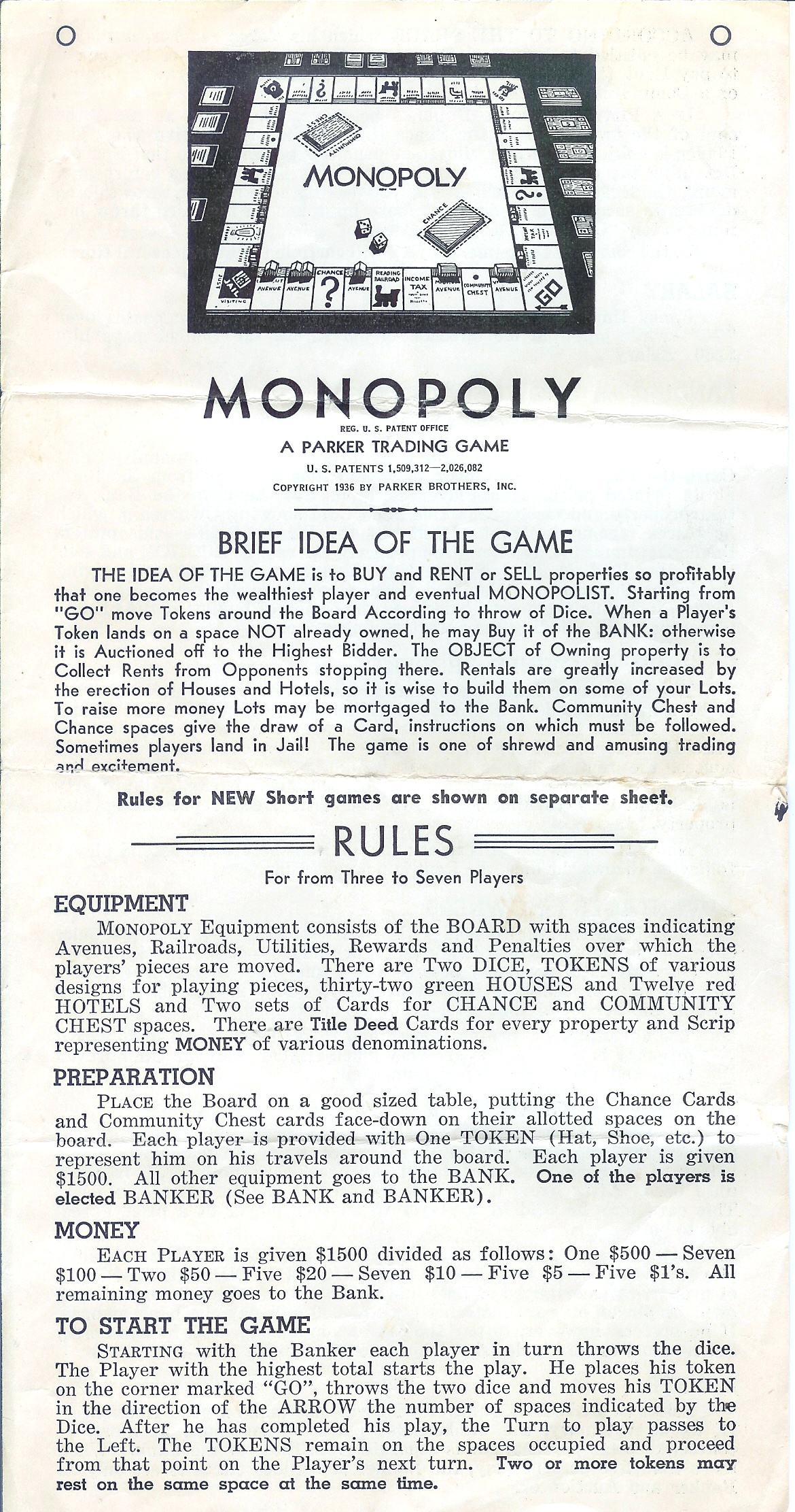 official rules of monopoly